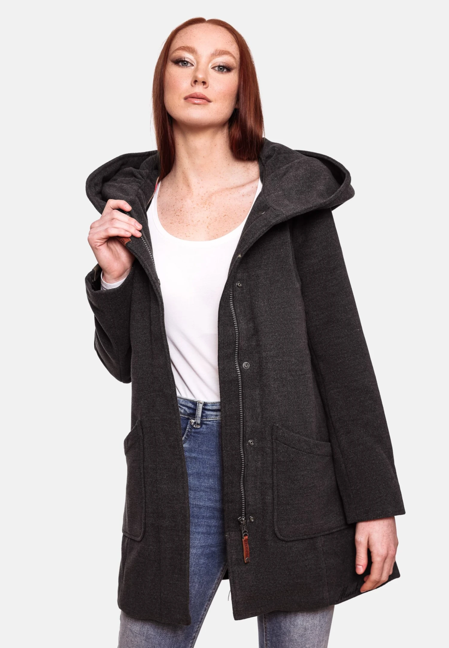Marikoo Cappotto Corto - Anthracite Meliert 1 Marikoo Cappotto Corto - Anthracite Meliert