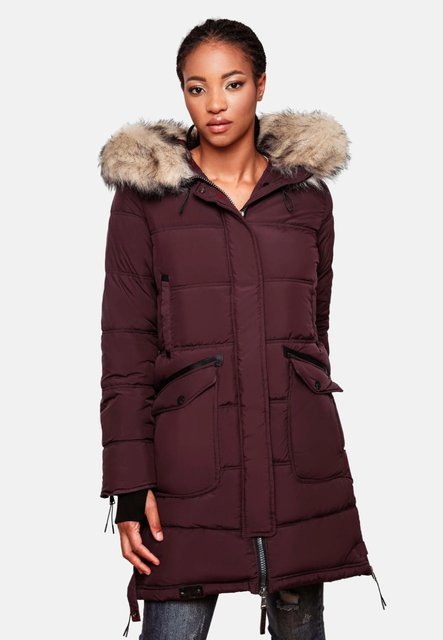 Marikoo Chaskaa - Cappotto Invernale - Dark Red Melange 1 Marikoo Chaskaa - Cappotto Invernale - Dark Red Melange