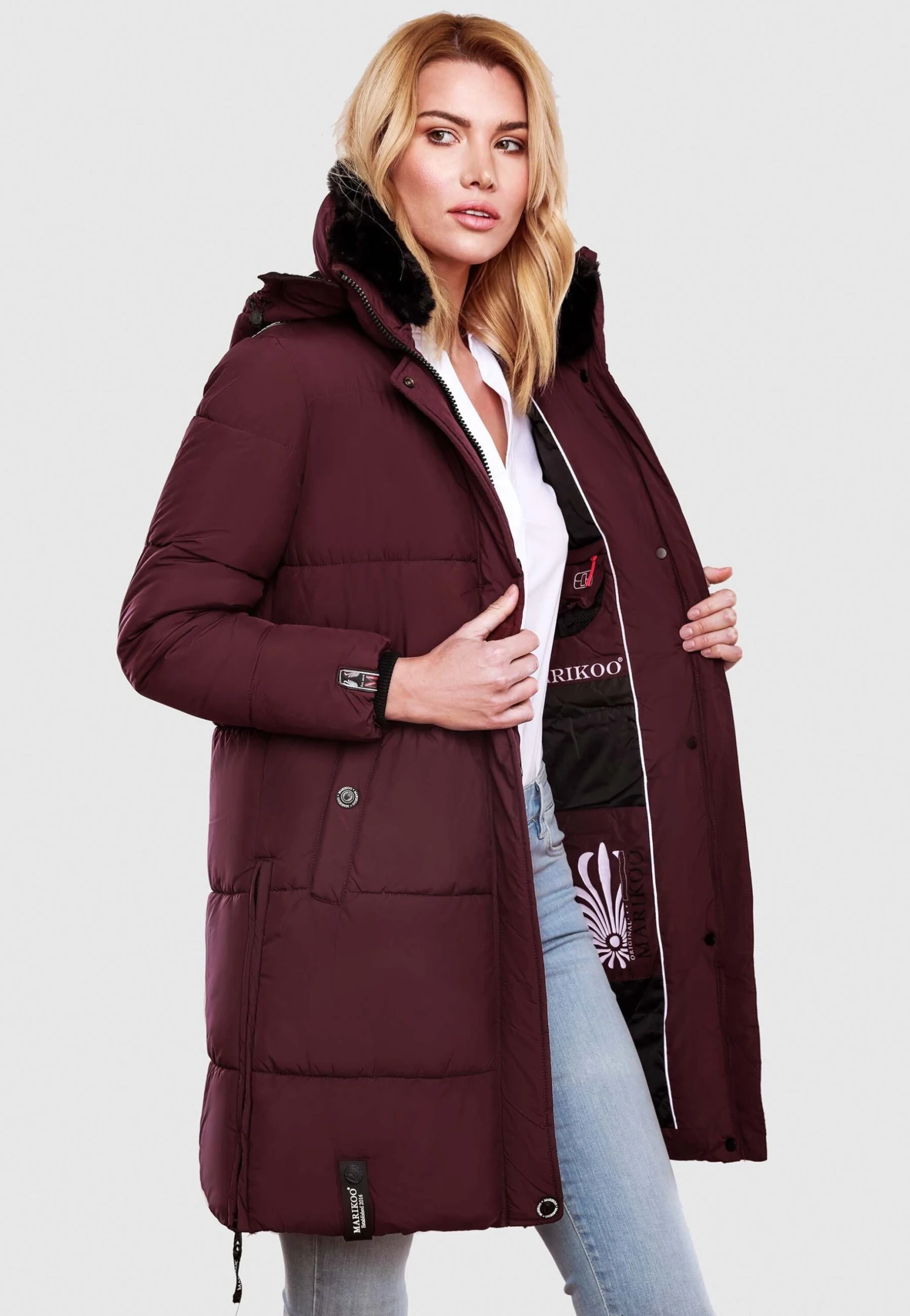 Marikoo StreliziaaCappotto InvernaleDark Red Melange Donna Cappotti M5M21U011-G12 3 Marikoo StreliziaaCappotto InvernaleDark Red Melange Donna Cappotti M5M21U011-G12 - immagine 3