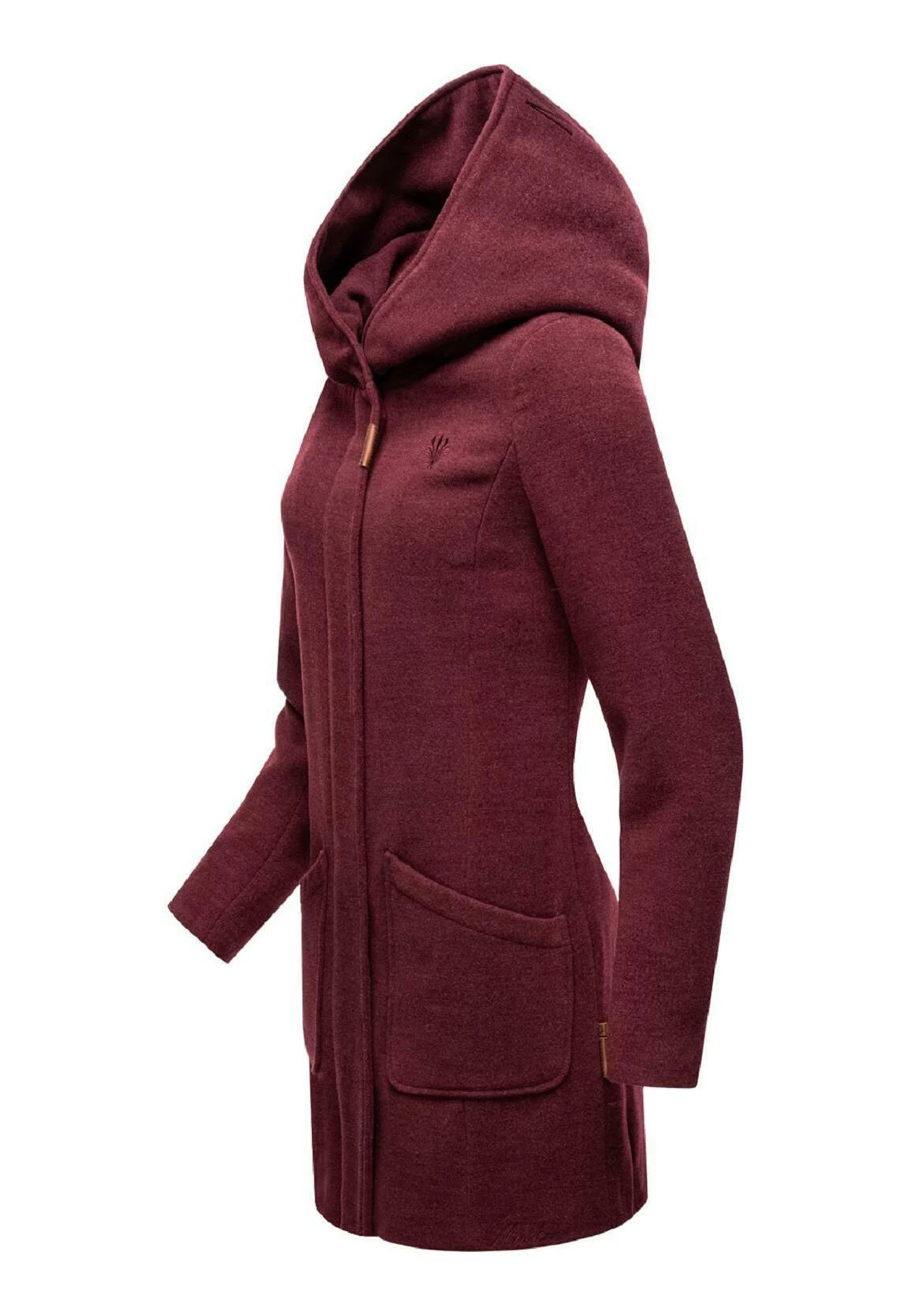Marikoo Cappotto Corto - Bordeaux Meliert 2 Marikoo Cappotto Corto - Bordeaux Meliert - immagine 2